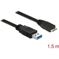 Delock USB 5 Gbps Cable Type-A male to Type Micro-B male 1.5 m black