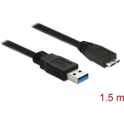 Delock USB 5 Gbps Cable Type-A male to Type Micro-B male 1.5 m black