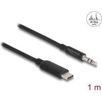 Delock Audio Stereo Cable USB Type-C™ male to Stereo plug 3.5 mm 3 pin 1 m black