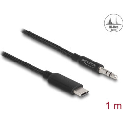 Delock Audio Stereo Cable USB Type-C™ male to Stereo plug 3.5 mm 3 pin 1 m black