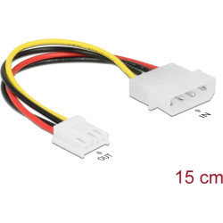 Delock Cable Power 4 pin male > 4 pin floppy female 15 cm