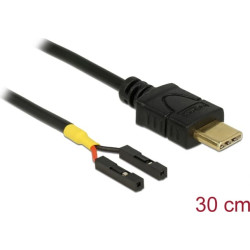Delock Cable USB Type-C™ male > 2 x pin header female separate power 30 cm