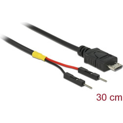 Delock USB Power Cable Micro-B to 2 x pin header male separate power 30 cm