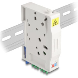 Delock Optical Fiber Connection Box for DIN rail with splice holder and 2 x LC Duplex coupler