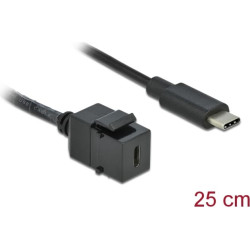 Delock Keystone Module USB 5 Gbps Type-C™ female to USB Type-C™ male with cable 25 cm