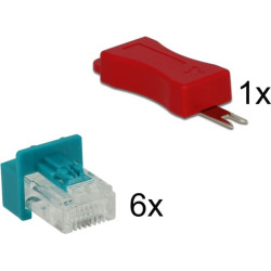 Delock RJ45 Secure Clip with plug set 6 pieces