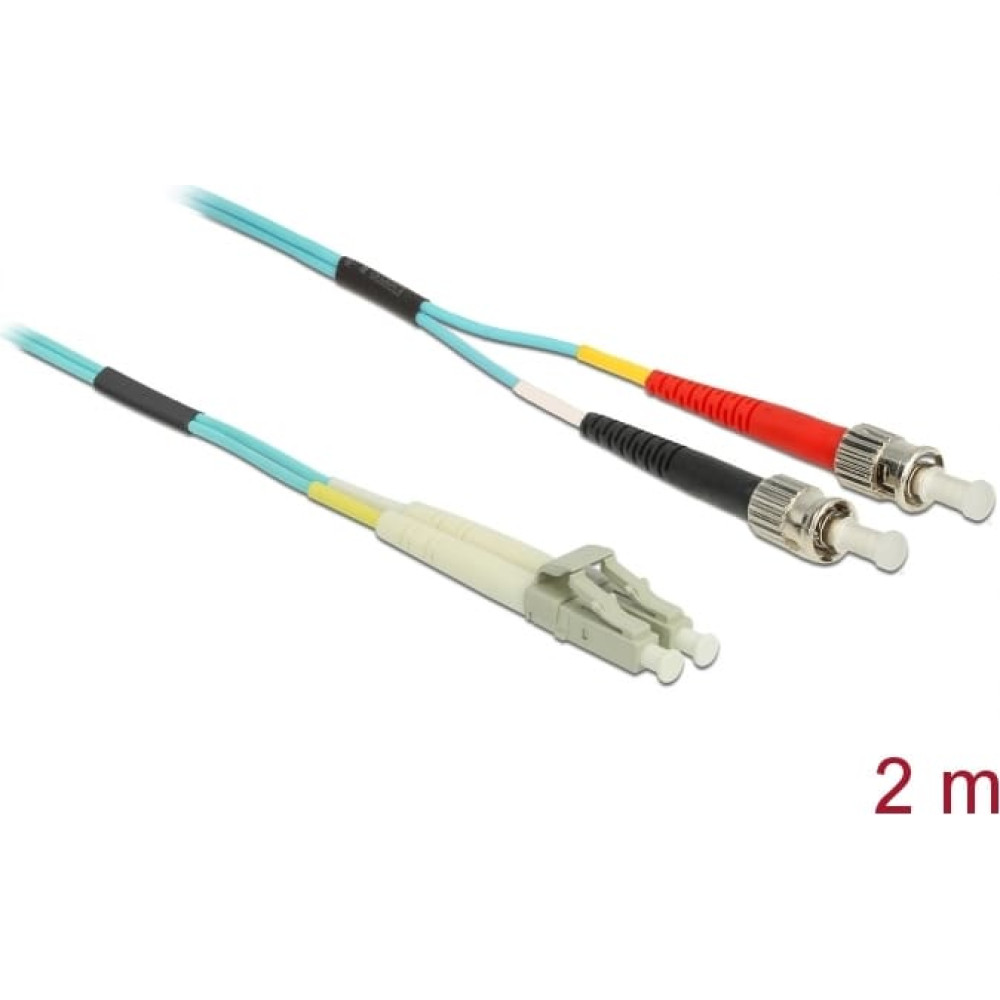 Delock Cable Optical Fibre LC to ST Multi-mode OM3 2 m