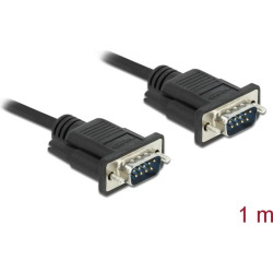 Delock RS-232 Cable Serial D-Sub 9 male to male with narrow plug housing 1 m
