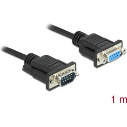 Delock RS-232 Cable Serial D-Sub9 male to female with narrow plug housing 1 m