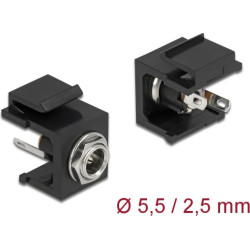 Delock Keystone Module DC 5.5 x 2.5 mm female black