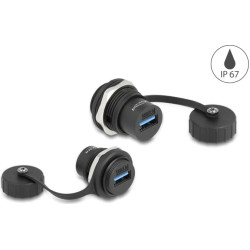 Delock USB 5 Gbps Type-A built-in connector with protective cap IP67 dust and waterproof