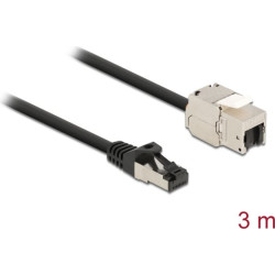 Delock Cable RJ45 plug to Keystone Module RJ45 jack Cat.6A 3 m black