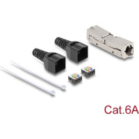 Delock RJ45 Coupler LSA to LSA with strain relief Cat.6A toolfree
