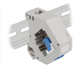 Delock DIN rail Adapter with Keystone LC Duplex female to LC Duplex female blue