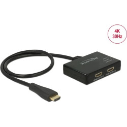 Delock HDMI Splitter 1 x HDMI in > 2 x HDMI out 4K 30 Hz