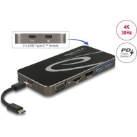 Delock USB Type-C™ 3.2 Dockingstation 4K HDMI DP / 1080p VGA, USB Hub und PD 3.0