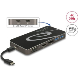 Delock USB Type-C™ 3.2 Dockingstation 4K HDMI DP / 1080p VGA, USB Hub und PD 3.0