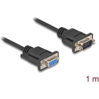 Delock RS-232 Cable Serial D-Sub9 male to female with narrow plug housing 1 m