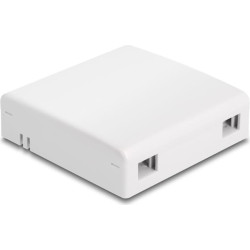 Delock Optical Fiber Connection Box for wall mounting for 2 x SC Simplex or LC Duplex white