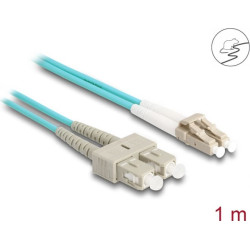 Delock Fiber Optical Cable with metal armouring LC Duplex to SC Duplex Multi-mode OM3 1 m