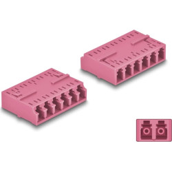 Delock Optical Fiber Coupler HD LC Hexaplex female to LC Hexaplex female violet
