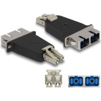 Delock Optical Fiber Hybrid Coupler LC Duplex male to SC Duplex female beige