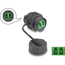 Delock Optical Fiber Cable Connector LC Duplex female to LC Duplex female with protective cap waterproof