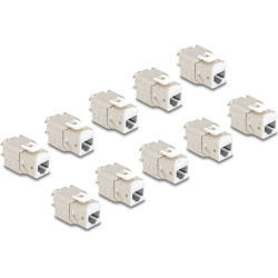 Delock Keystone Modul RJ45 jack to LSA Cat.6A toolfree white set 10 pieces