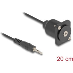 Delock D-Type Cable 3.5 mm 3 pin Stereo jack male to female black 20 cm