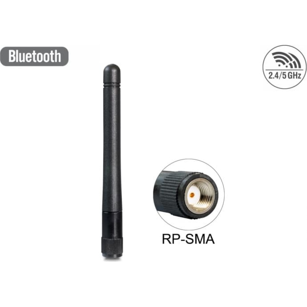 Delock WLAN 802.11 ac/a/b/g/n Antenna RP-SMA 3 dBi omnidirectional Fixed Waterproof