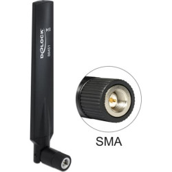 Delock LTE Antenna SMA plug 1 - 4 dBi omnidirectional with tilt joint black