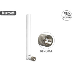 Delock WLAN 802.11 ac/a/b/g/n Antenna RP-SMA plug 2 - 5 dBi omnidirectional with tilt joint white