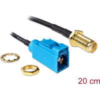 Delock Antenna Cable FAKRA Z jack > SMA jack bulkhead RG-174 20 cm