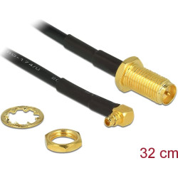 Delock Antenna Cable RP-SMA Jack Bulkhead  MMCX 90 Plug 320 mm