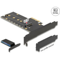 Delock PCI Express x4 Card to 1 x internal NVMe M.2 Key M with heat sink and RGB LED illumination - Low Profile Form Factor