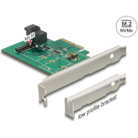 Delock PCI Express Card > 1 x internal NVMe M.2 PCIe / 1 x internal SFF-8643 NVMe – Low Profile Form Factor