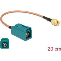 Delock Antenna Cable FAKRA Z jack > RP-SMA plug RG-316 20 cm