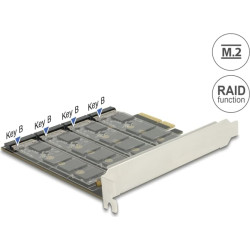 Delock PCI Express Card > 4 x internal M.2 Key B with RAID