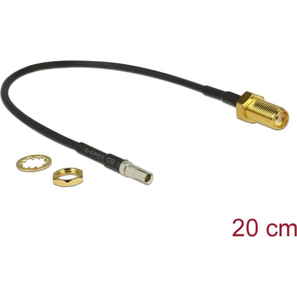 Delock Antenna Cable SMA jack bulkhead > TS-9 plug RG-174 20 cm black