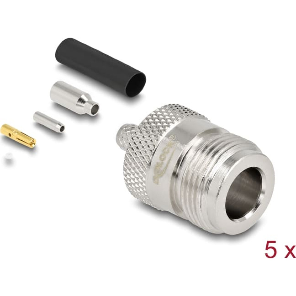 Delock N plug for crimping RG-174 / RG-316 with matching shrink tube