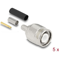 Delock TNC plug for crimping LMR 200 with matching shrink tube