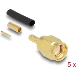 Delock SMA plug for crimping RG-174 / RG-316 with matching shrink tube