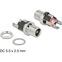 Delock Connector DC 5.5 x 2.5 x 12.0 mm female bulkhead soldering version