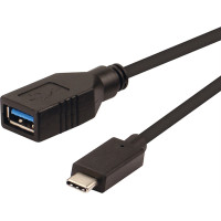 ROLINE USB 3.1 Type C cable, C-A, M/F, OTG, black, 0.15 m