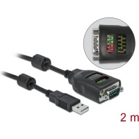 Delock USB Type-A to Serial DB9 Adapter with 9 LED RS-232 Tester