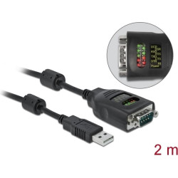 Delock USB Type-A to Serial DB9 Adapter with 9 LED RS-232 Tester