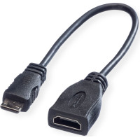 Roline HDMI High Speed Cable + Ethernet, A - C, F/M, 0.15 m