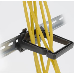 Delock Cable Bracket 70 x 70 mm with mounting plate for DIN rail mounting black
