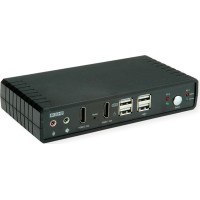 Roline Dual-Head 4K@60Hz HDMI KVM Switch, 2 PCs, DP/HDMI, Audio, with 2 Port USB 2.0 Hub