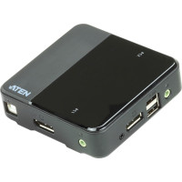 Aten CS64US 2-Port USB DisplayPort / Audio KVM Switch (4K Supported and Cables included)